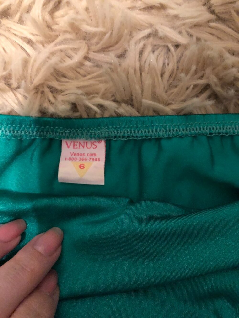 Venus Emerald Green Swimsuit with Gold Accents, B-cup, Size 6 bottoms - Picture 2 of 3